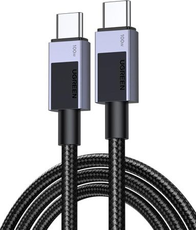 45064 Кабель UGREEN L512 Type C 2.0 Male To Type C 2.0 Male 5A Data Cable. Длина: 2м. Цвет: черный