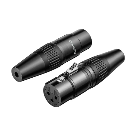 80440 Разъём  Cannon XLR Three Core Audio Connector Female UGREEN AV162, цвет: черный
