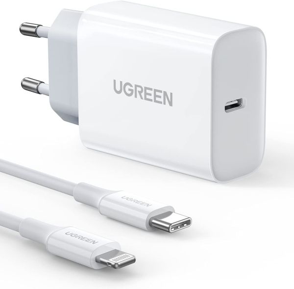 50698 Зарядное устройство UGREEN CD137 20W 1xUSB-C. Кабель USB-C-Lightning 1м. Цвет: белый 50698 Зарядное устройство UGREEN CD137 20W 1xUSB-C. Кабель USB-C-Lightning 1м. Цвет: белый