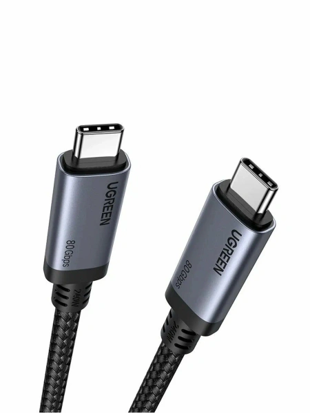 65383 Кабель UGREEN L706 240W 80Gbps USB-C - USB-C GEN4. цвет: серый, 1М