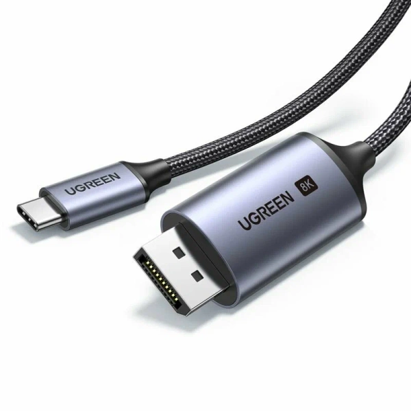 25839 Кабель UGREEN CM556 USB-C to DisplayPort 8K Cable. Длина: 3м. Цвет: серый