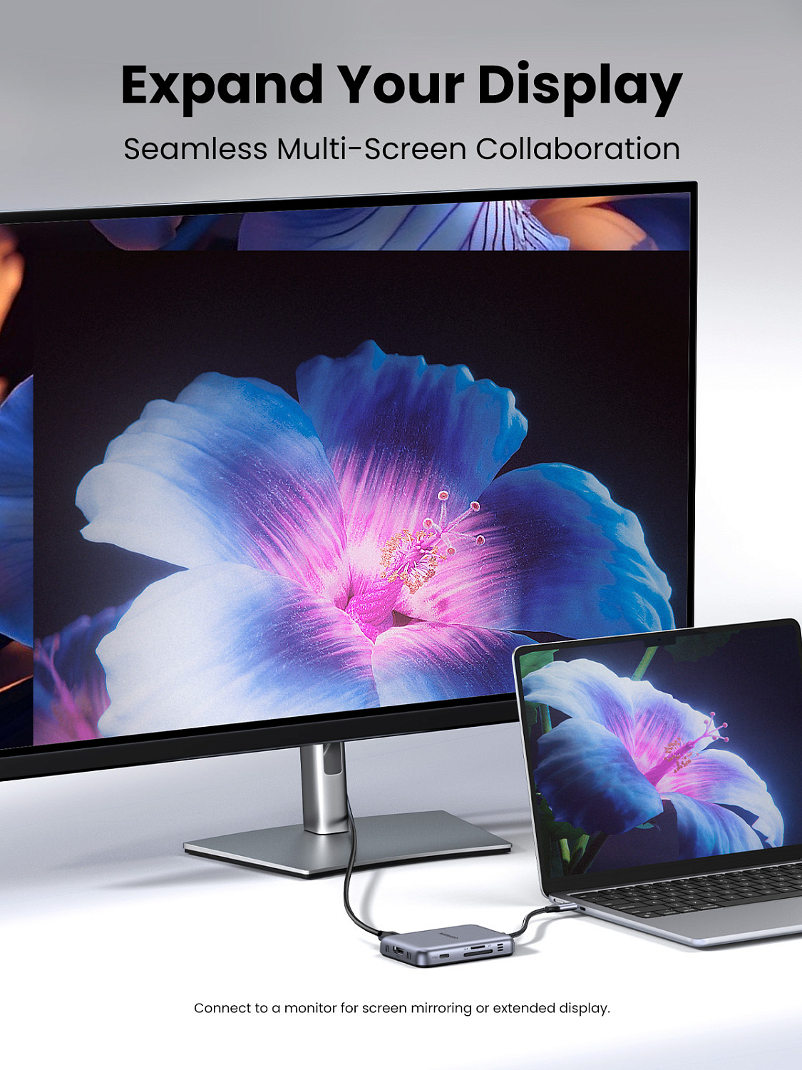 65759 Хаб 7-в-1 UGREEN CM896 7-in-1 4K@60Hz Magnetic Multifunctional USB-C Hub. Цвет: серый космос