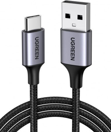 60126 Кабель UGREEN US288 USB 2.0 - USB Type-C, цвет: черный, 1M