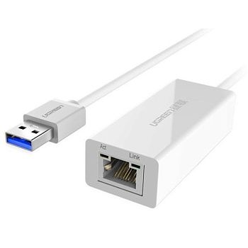 20255 Сетевой адаптер UGREEN CR111 USB-A 3.0 - LAN 1Gbit. Длина - 0,10м. Цвет- Белый.