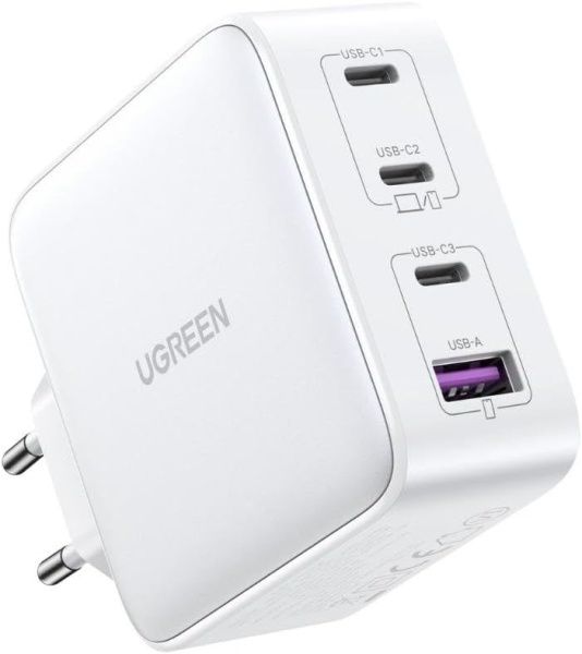 15337 Зарядное устройство UGREEN CD226 GaN 100W 1xUSB-A, 3xUSB-C. Цвет: белый 15337 Зарядное устройство UGREEN CD226 GaN 100W 1xUSB-A, 3xUSB-C. Цвет: белый