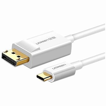 40420 Кабель UGREEN MM139 USB-C - DisplayPort, цвет: белый, 1.5M 40420 Кабель UGREEN MM139 USB-C - DisplayPort, цвет: белый, 1.5M