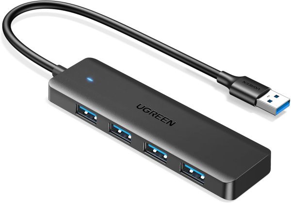 25851 Хаб UGREEN CM219 4-Port USB 3.0 Hub с портом питания USB-C. Цвет: черный