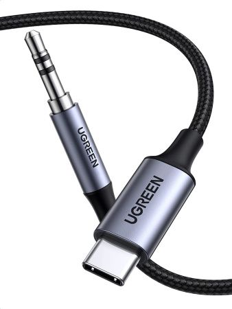20192 Аудио кабель USB-C - 3,5мм UGREEN CM450, цвет - черный