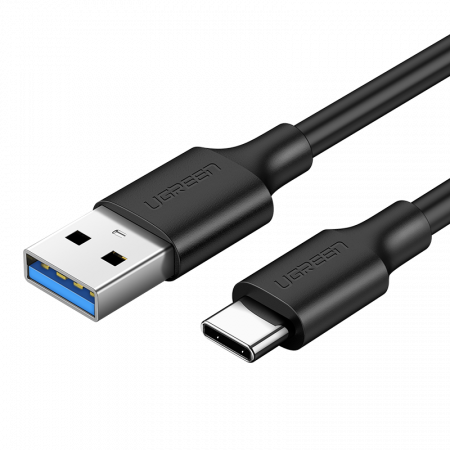 20882 Кабель UGREEN US184 USB 3.0 - USB Type-C, цвет: черный, 1M