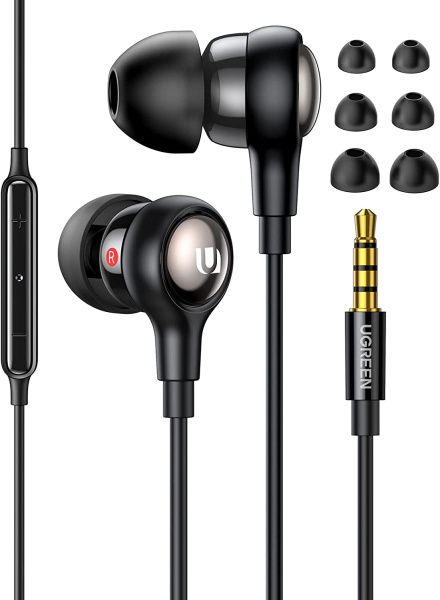 30637 Наушники Ugreen EP103 проводные, 3.5mm, вакуумные, цвет: черный 30637 Наушники Ugreen EP103 проводные, 3.5mm, вакуумные, цвет: черный
