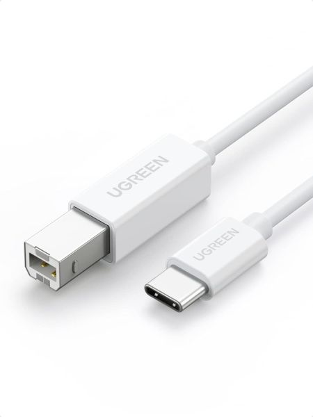 40560 Кабель UGREEN US241 Type-C - USB B, цвет: белый, 1M 40560 Кабель UGREEN US241 Type-C - USB B, цвет: белый, 1M