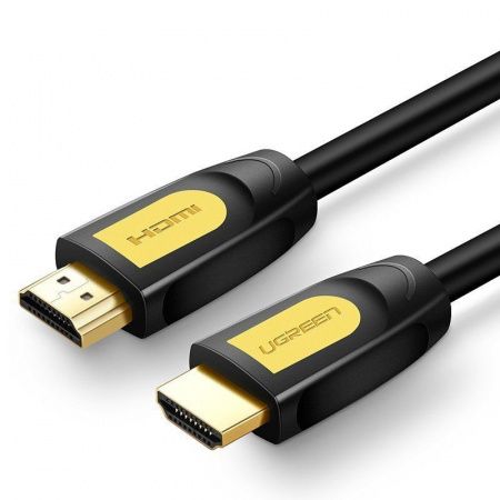 10151 Кабель UGREEN HD101 HDMI v1.4, медь 19+1, цвет: желтый+черный, 0.75M