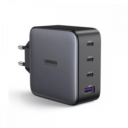 40747 UGREEN CD226 Зарядное устройство, USB-A + 3порт USB-C, 3А, 100W, цвет: черный