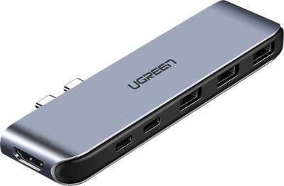 USB-C HUB (разветвитель) для Apple Macbook на 5 портов + HDMI Ugreen CM206 (50963) серый