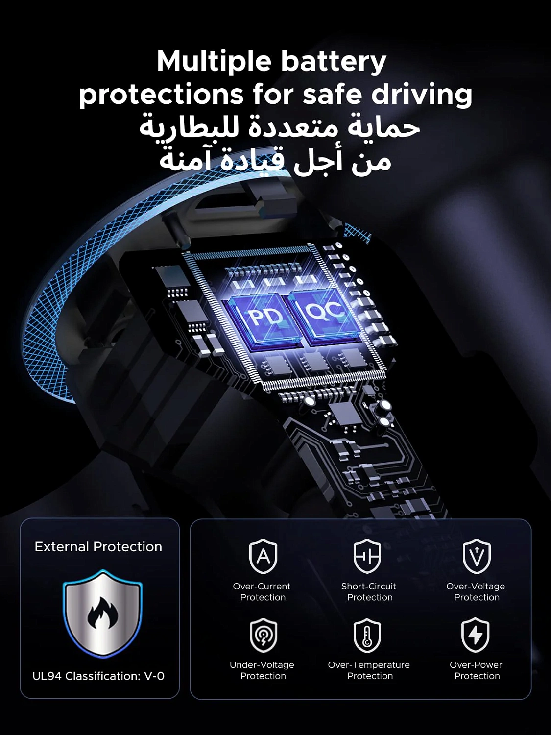 45843 Автомобильное зарядное устройство UGREEN EC307  30W 3-Port Fast Car Charger. Цвет: серый