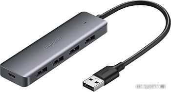 50985 USB-хаб UGREEN CM219 USB 3.0 - 4xUSB-A 3.0. Длина кабеля - 0.15м, доп. питание. Цвет- серый. 50985 USB-хаб UGREEN CM219 USB 3.0 - 4xUSB-A 3.0. Длина кабеля - 0.15м, доп. питание. Цвет- серый.