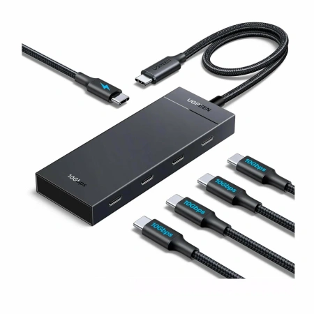 55334 Хаб UGREEN CM806 USB-C To 4xUSB-C 3.2 + PD Gray