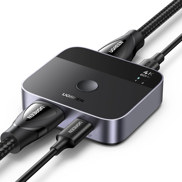 55452 Переключатель UGREEN AW503 USB-C+HDMI Switch 2 In 1 Out Up to 4K@60Hz. Цвет: черный

