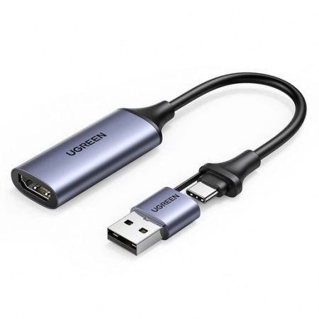 40189 Конвертор сигнала Ugreen CM489 USB-A/Type-C в HDMI 1080P
