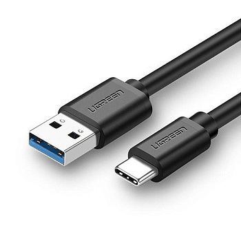 20883 Кабель UGREEN US184 USB 3.0 - USB Type-C, цвет: черный, 1.5M