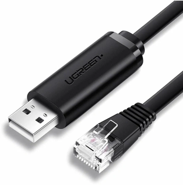 60813 Кабель консольный UGREEN CM204 USB-A to RJ45. Длина: 3м Цвет: черный