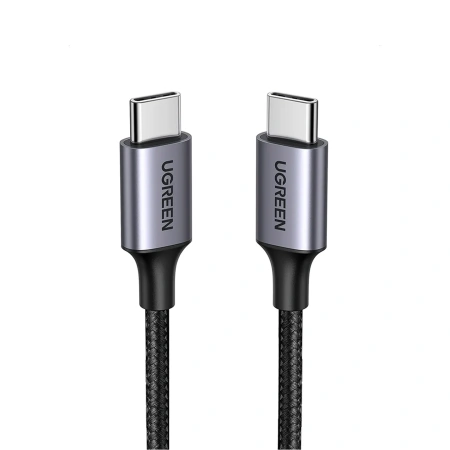 70428 Кабель UGREEN US316 USB-C 2.0  to USB-C 2.0 5A Data Cable. Длина 1,5м. Цвет: черный