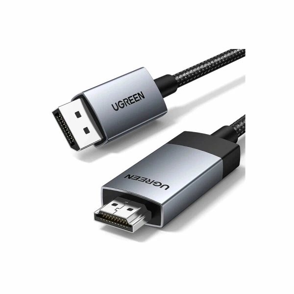 25491 Кабель UGREEN DP119 DP to HDMI 4K Cable. Длина: 3м. Цвет: черно-серебристый 25491 Кабель UGREEN DP119 DP to HDMI 4K Cable. Длина: 3м. Цвет: черно-серебристый