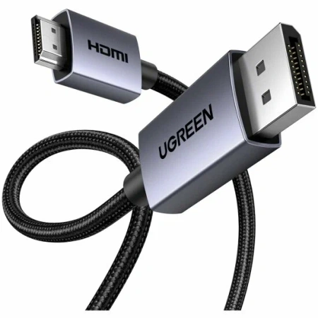 35842 Кабель UGREEN DP125 DisplayPort to HDMI 4K@60Hz 2m Black