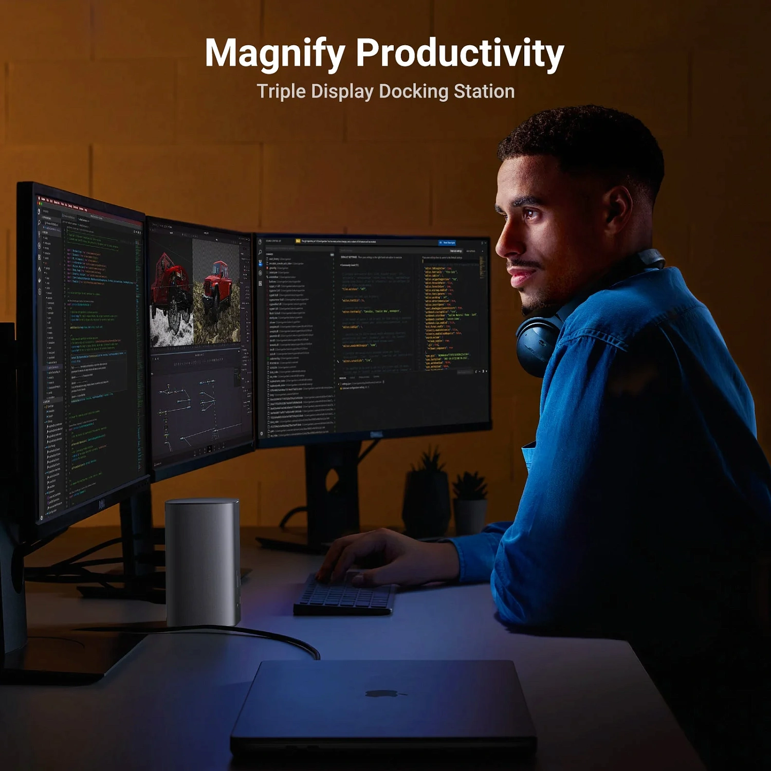 90325 Док-станция UGREEN CM555 Revodok Pro 12-in-1 USB-C - USB-A 3.2, 2xUSB-A 3.0, USB-C 3.1, HDMI v2.1 8K 30Hz, HDMI v2.0 4K 60Hz, 2xDP 4K 60Hz, LAN 1Gbit, SD/TF, 3.5mm Audio, PD 100W