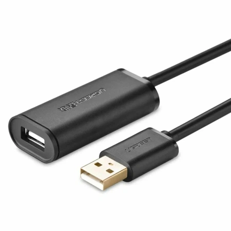 10319 Кабель удлинитель UGREEN US121 USB-A - USB-A (папа-мама), цвет: черный, 5M