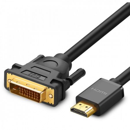 10135 Кабель UGREEN HD106 HDMI - DVI, цвет: черный, 2M