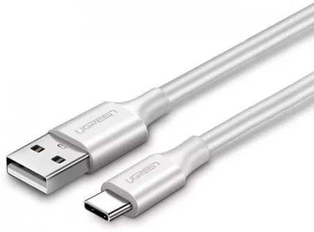 60122 Кабель UGREEN US287 USB 2.0 - USB Type-C, цвет: белый, 1,5M