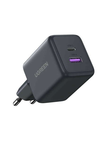 55539 Зарядное устройство UGREEN X516 GaN 30W 1xUSB-A, 1xUSB-C. Цвет: серый 55539 Зарядное устройство UGREEN X516 GaN 30W 1xUSB-A, 1xUSB-C. Цвет: серый