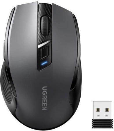 90855 Беспроводная мышь Ugreen MU006, 2.4 GHz&BT, цвет:черный